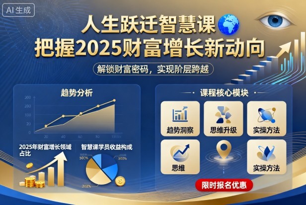人生跃迁智慧课,把据2025财富增长新动向-喜上心头项目超市