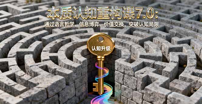 本质认知重构课7.0：通过语言哲学、信息博弈、价值交换，突破认知局限-喜上心头项目超市