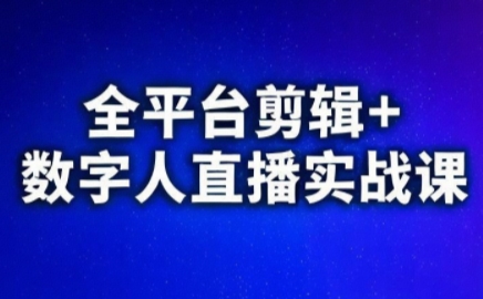 视频号、快手、抖音全平台剪辑+数字人直播实战课(更新10月)​-喜上心头项目超市