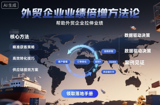 外贸企业业绩倍增方法论，帮助外贸企业拉伸业绩-喜上心头项目超市