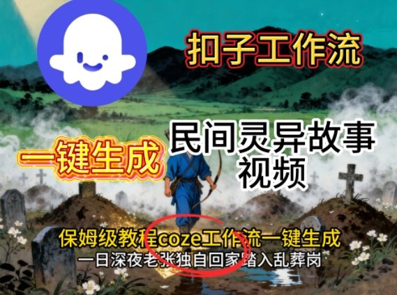 Coze扣子工作流一键生成民间灵异故事视频，保姆级教程搭建教学-喜上心头项目超市