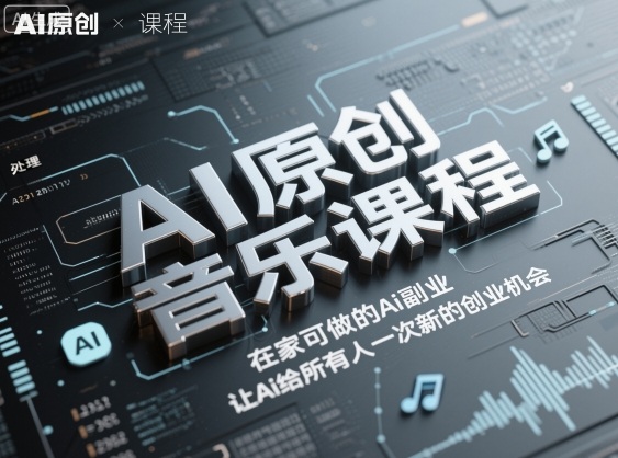AI原创音乐课程，在家可做的Ai副业，让Ai给所有人一次新的创业机会-喜上心头项目超市