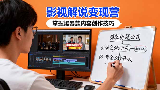影视解说变现营：通过30+实战案例爆款内容创作技巧，掌握影视解说盈利密码-喜上心头项目超市