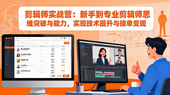 剪辑师实战营:新手到专业剪辑师思维突破与能力,实现技术提升与接单变现-喜上心头项目超市