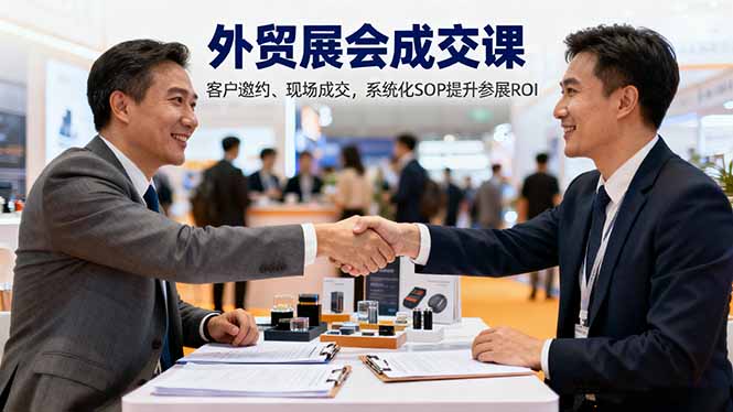 外贸展会成交课，含目标制定、客户邀约、现场成交，系统化SOP提升参展ROI-喜上心头项目超市