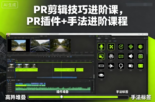 PR剪辑技巧进阶课，PR插件+手法进阶课程-喜上心头项目超市