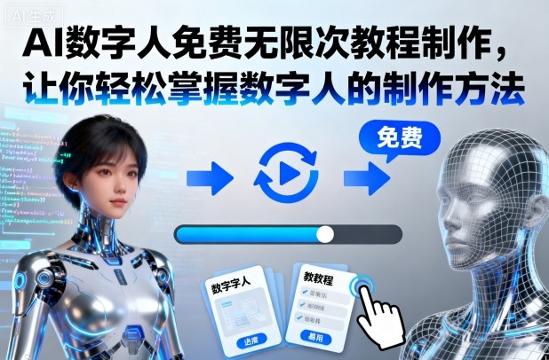 AI数字人免费无限次教程制作，让你轻松掌握数字人的制作方法-喜上心头项目超市