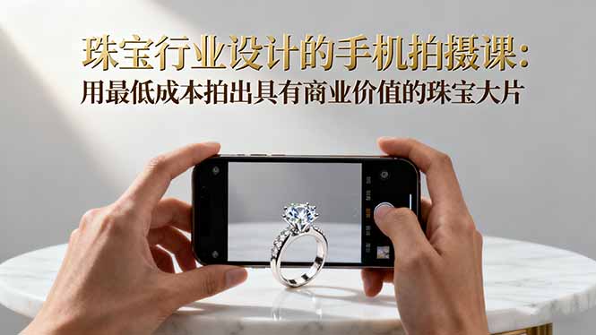 珠宝行业设计的手机拍摄课:用最低成本拍出具有商业价值的珠宝大片!-喜上心头项目超市