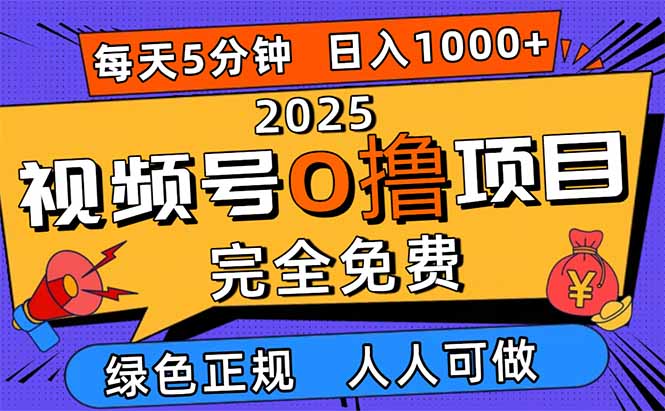 2025视频号0撸项目，5分钟一个号，日入1000+，人人可做-喜上心头项目超市