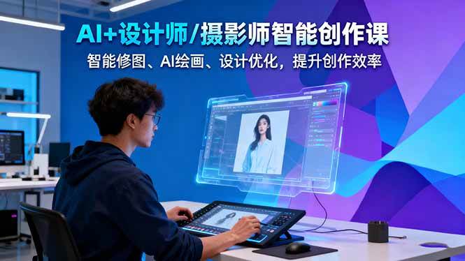 AI+设计师/摄影师智能创作课:智能修图、AI绘画、设计优化,提升创作效率-喜上心头项目超市