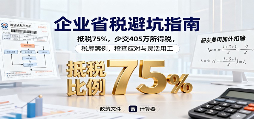 企业省税避坑指南：抵税75%，少交405万所得税，税筹案例，稽查应对与灵活用工-喜上心头项目超市