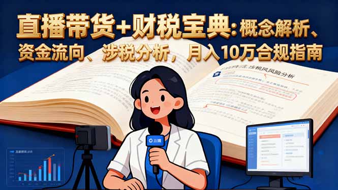 直播带货+财税宝典:概念解析、资金流向、涉税分析,月入10万合规指南-喜上心头项目超市