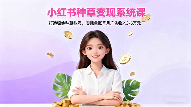小红书种草变现系统课：打造吸金种草账号，实现单账号月广告收入3-5万元-喜上心头项目超市