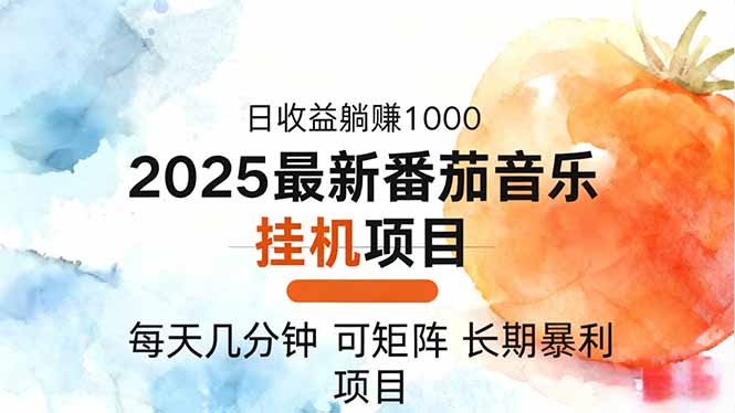 2025年最新番茄音乐人挂机项目，每天几分钟，月入1000＋，可矩阵，一台…-喜上心头项目超市