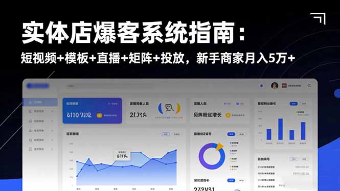 实体店爆客系统指南：短视频+模板+直播+矩阵+投放，新手商家月入5万+-喜上心头项目超市