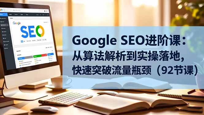 Google SEO进阶课:从算法解析到实操落地,快速突破流量瓶颈(92节课-喜上心头项目超市