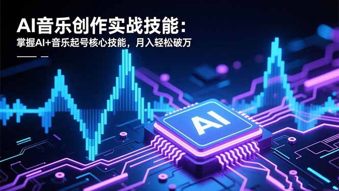AI音乐创作实战技能：掌握AI+音乐起号核心技能，月入轻松破万-喜上心头项目超市